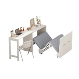 Twin Size Murphy Cabinet Bed with Adjustable Position Desk, Murphy Chest Dresser Bed with Foldable N733P272603K