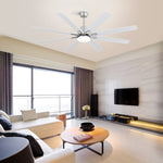 ZUN 66 Inch Low Profile Ceiling Fan with Dimmable Lights and Smart Remote Control 6 Speed Reversible W934P147098