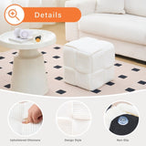 Square Ottoman Foot Stool Corduroy Vanity Chair Bench with Padded Woven Footrest for Entryway Living 73016618