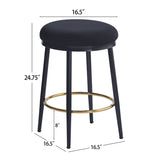 ZUN 24.75'' Modern Counter Stools Set of 2,Black Counter Stools with iron Frame,Sponge N780P189729B