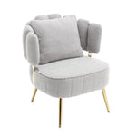ZUN COOLMORE Boucle Accent Chair Modern Upholstered Armchair Tufted Chair with Metal Frame, Single W1539140082