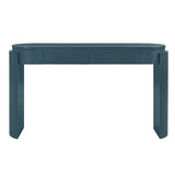 TREXM Entryway Table with Natural Wood Grain Finish, Console Table with Fluted Design, Oval Top and N715P288632M