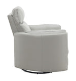 ZUN ACME Sagen Glider Recliner w/Swivel, Gray Leather Aire LV01880