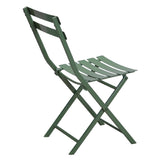 ZUN 3 Piece Patio Bistro Set of Foldable Round Table and Chairs, Dark Green W1586P143161