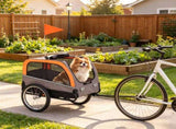 Dog Bike Trailer Pet Cart Bicycle Carrier with 2 Entrances, Safety Leash, Reflectors & Flag 20304097