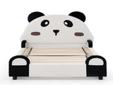 Twin Size Cute Panda-Shaped Kids Bed with Safety Soft Padded Edges, Solid Wood Toddler Bed Frame for W1413P384935