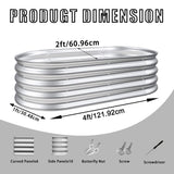 4x2x1ft Raised Garden Bed Kit, Galvanized Planter Raised Garden Beds for Outdoor for 39660755
