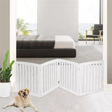 24" Folding Freestanding Wood Pet Dog 4 Panel Safety Gate - White 41147664