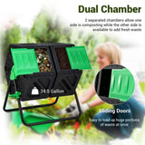 130L Garden Compost Tumbler with Sliding Doors 28017194