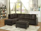 1pc Ottoman Tufted Detail Chocolate Microfiber Upholstered Modern Living Room Furniture B011P233980