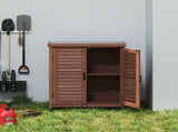 Potting Bench with Storage Cabinet and Metal Table Top for Outdoor Patio, Garden Furniture Wood 32240140