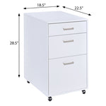 ZUN White High Gloss File Cabinet with 3 Drawers B062P185691