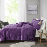 King/Cal King Velvet Comforter Set with Throw Pillow B03595944