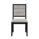 ZUN Set of 2 Dining Chairs with Upholstered Seat, Grey and Black B016P227318