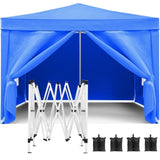 ZUN 10x10 EZ Pop Up Canopy Outdoor Portable Party Folding Tent with 4 Removable Sidewalls + Carry Bag + W1205106015