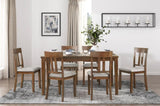 Transitional Styling 7-Piece Pack Dinette Set Cherry Finish Dining Table and 6x Side Chairs Textured B011119345