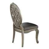 Grey and Antique Silver Tufted Back Side Chairs B062P182711