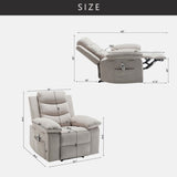 ZUN Power Recliner Chair with Adjustable Massage Function, Velvet Electric Power Chair for Elderly with W1998120244