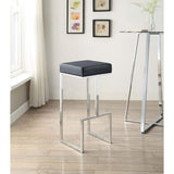 Black and Chrome Upholstered Bar Stool B062P145679