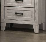Contemporary White Wash 1pc Nightstand Bedroom Melamine Bedside Table Black Bar Pull Furniture B011P326726