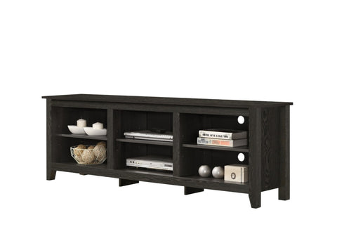 ZUN Benito Dark Gray 70"W TV Stand with Open Shelves and Cable Management B061P184948