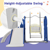 ZUN Toddler Slide and Swing Set 5 in 1, Kids Playground Climber Slide Playset with Basketball Hoop PP297714AAC