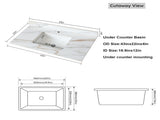 43 Inch Marble Vanity Top, Bathroom Vanity Top with Undermount Rectangular Middle Sink and 4" Height 88013051