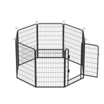 ZUN 8 Panels Heavy Duty Metal Playpen with door,39.37"H Dog Fence Pet Exercise Pen for Outdoor, Indoor W2181P191361