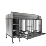 Large pet cage with storage rack, drawers with stainless steel food and water basin, made of iron W3064P245385