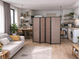 6 Ft Tall Wood Room Divider, 4-Panel Folding Freestanding Privacy Screen for Bedroom & Home Office 70160469