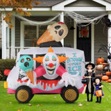 8ft Clown Ice Cream Truck Halloween Inflatable Decorations 73606755