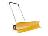 Snow Pusher with Wheels 37 Inch Extra Wide Snow Shovel Ergonomic Adjustable Handle Yellow 55365095