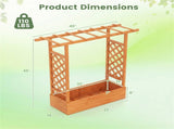 Fir Wood Raised Garden Bed with Side Trellis, 109.2235.56114.30 cm Planter Box with Drainage 88794081