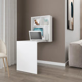 White Wall-Mounted Drop-Leaf Table B062P290227