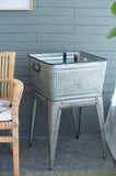 20.5x20.5x21" Large Perryman Galvanized Tub On Stand, for Plant Pot/Planter/ Metal Ice Buckets W2078P323437
