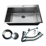 ZUN 33Inch Top mount Kitchen Sink Drop-in, Farmhouse Kitchen Sink with Sink Protector 18 Gauge, 50769401