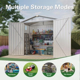 6X4 FT Metal Outdoor Storage Shed,Tool Shed with Pitched Roof Watertight with Positive Window and W3213P309060