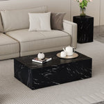 ZUN 39.3*23.6*11.8 Inch Black Marble Texture MDF Coffee Table - Luxurious Design, Perfect Living Room W1151P234029