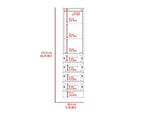 Linen Cabinet 68" H, Three Shelves, Four Drawers and Metal handles, White B097120600