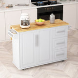 Kitchen Island Cart with 2 Door Cabinet and Three Drawers,43.31 Inch Width with Spice,Towel W75763043
