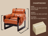 Medieval modern lounge chair,removable armrests, vintage oil wax leather sofa chair, vintage W2989P328542