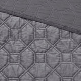 3 Piece Velvet Quilt Set Grey Full/Queen B03597475