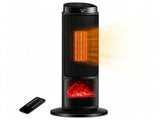 Black 1500W PTC Portable Fireplace Space Heater, Quiet 35dB Electric Heater with Tip-Over Overheat 01488461