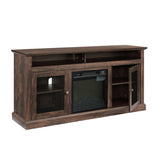 Contemporary TV Media Stand Modern Entertainment Console 18" Fireplace Insert for TV Up to 65" 37943791