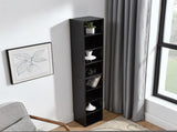 8-Tier Media Tower Rack, CD DVD Slim Storage Cabinet with Adjustable Shelves, Tall Narrow Bookcase W487P318935