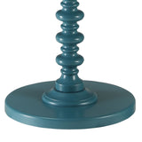 Teal Round Wooden Side Table B062P185709