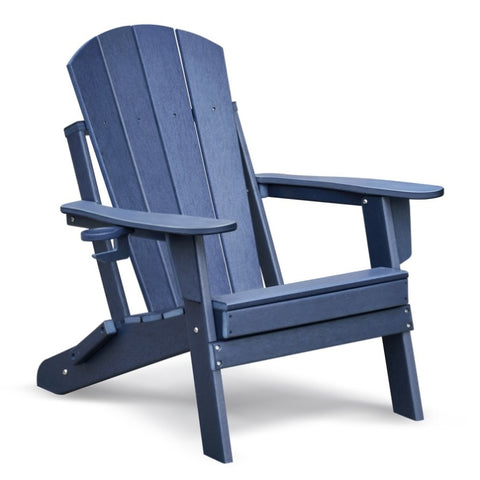 ZUN Folding Outdoor Adirondack Chair for Relaxing, HDPE All-weather Fire Pit Chair, Patio Lawn Chair for W2749P185897