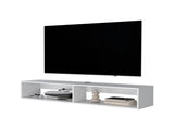 White 2-Shelf Central Floating Media Rack B062P230642