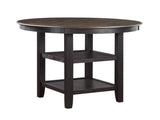Brown and Black White Finish 1pc Counter Height Table with 2x Display Shelves Transitional Style B01155791