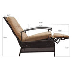 ZUN Patio Recliner Chair with Cushions,Outdoor Adjustable Lounge Chair,Reclining Patio Chairs with W1859113292